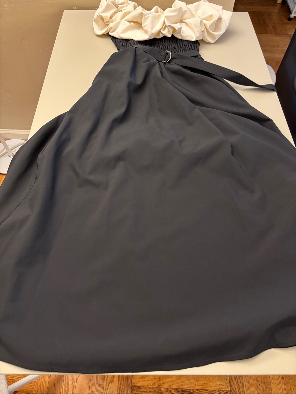 Elegant Black Maxi Dress with D-Ring Waist Belt